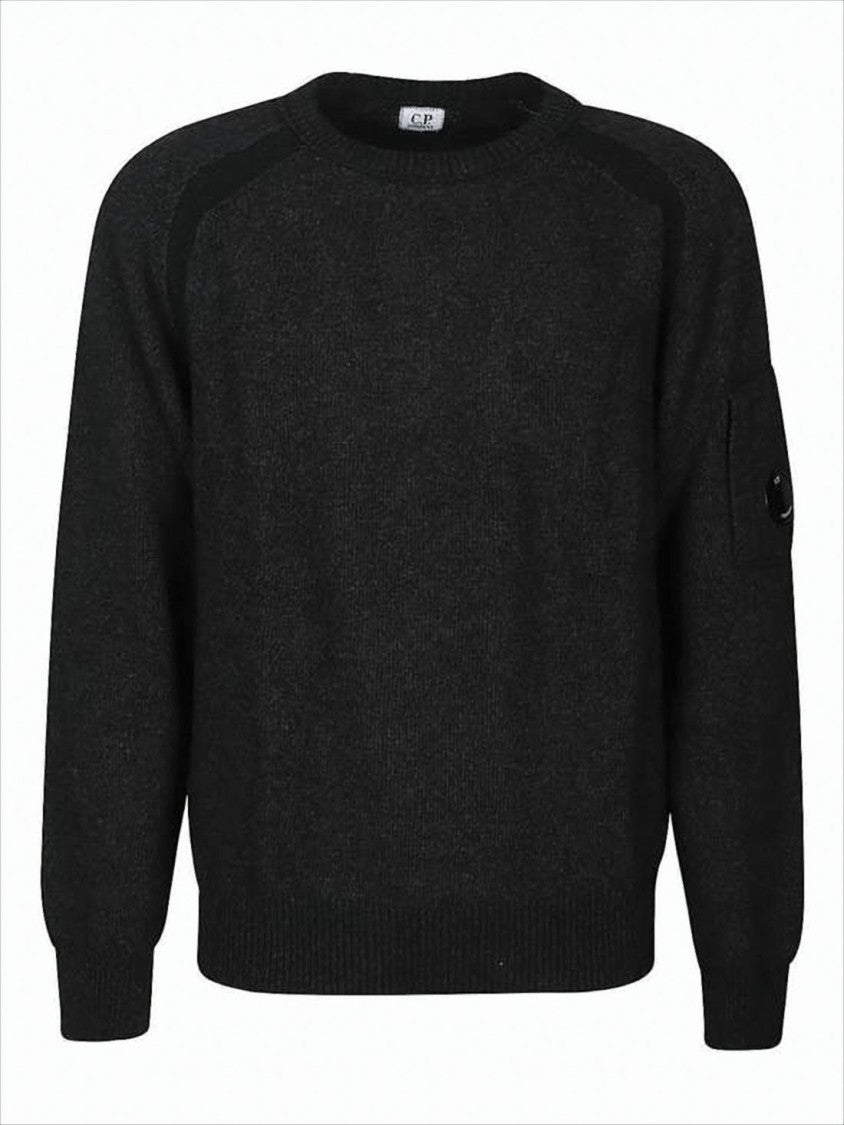 C.P. Company Relaxed Fit Black Sweater With Crew Neckline