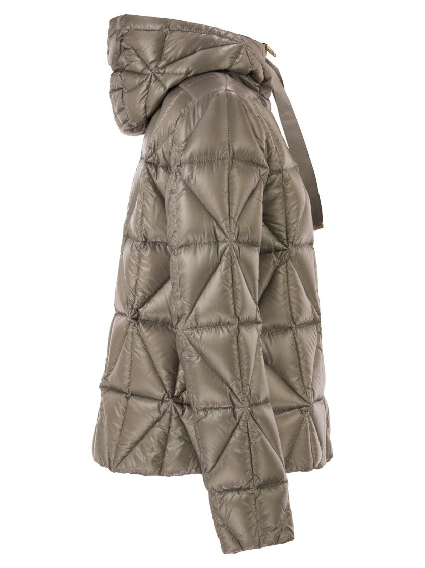 Herno Shiny Down Jacket With Geometric Star Quilting