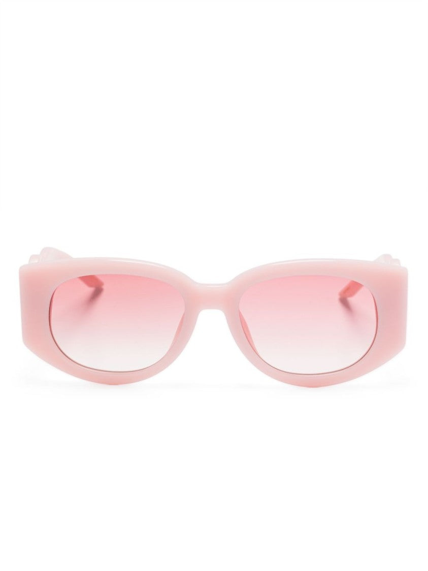 Casablanca Oversized Pink Sunglasses With Wavy Temples
