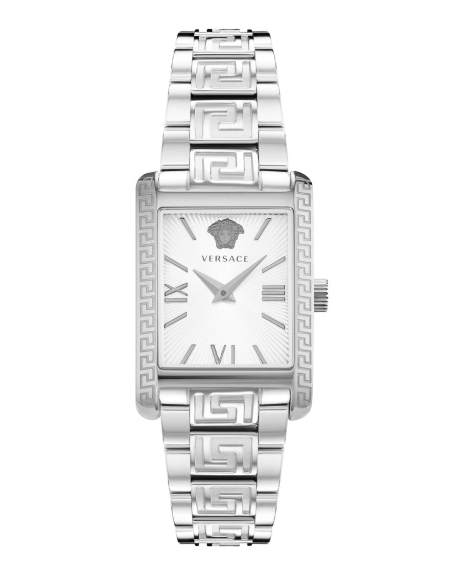Versace Tonneau Bracelet Watch With White Sunray Dial