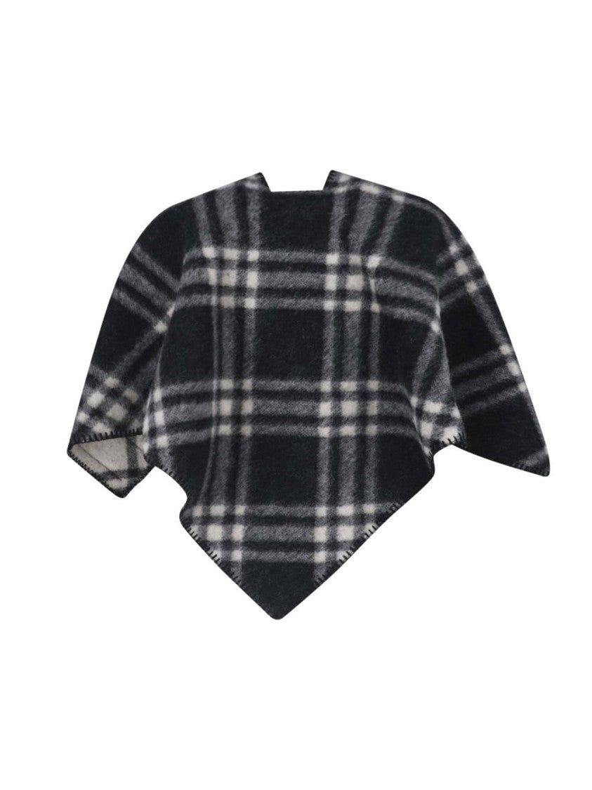 Burberry Asymmetrical Plaid Jacket With Wide Neckline
