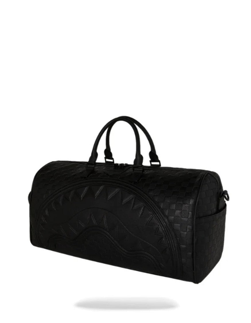 Sprayground Black Raised Check Duffle Bag