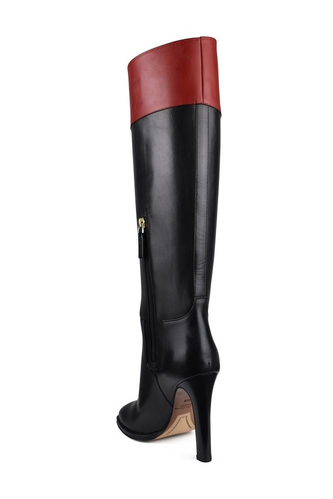 Polo Ralph Lauren Knee-High Fascia Boots With Contrasting Red Yoke