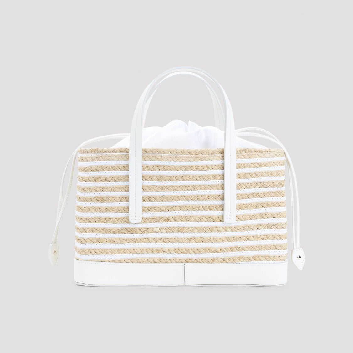 Roger Vivier Structured Straw Handbag With Leather Accents