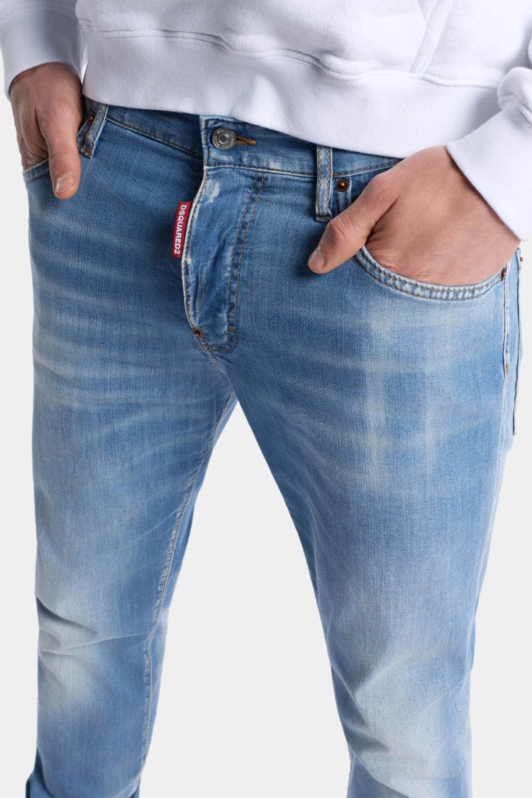 Dsquared2 Blue Slim Tapered Cotton-Blend Jeans