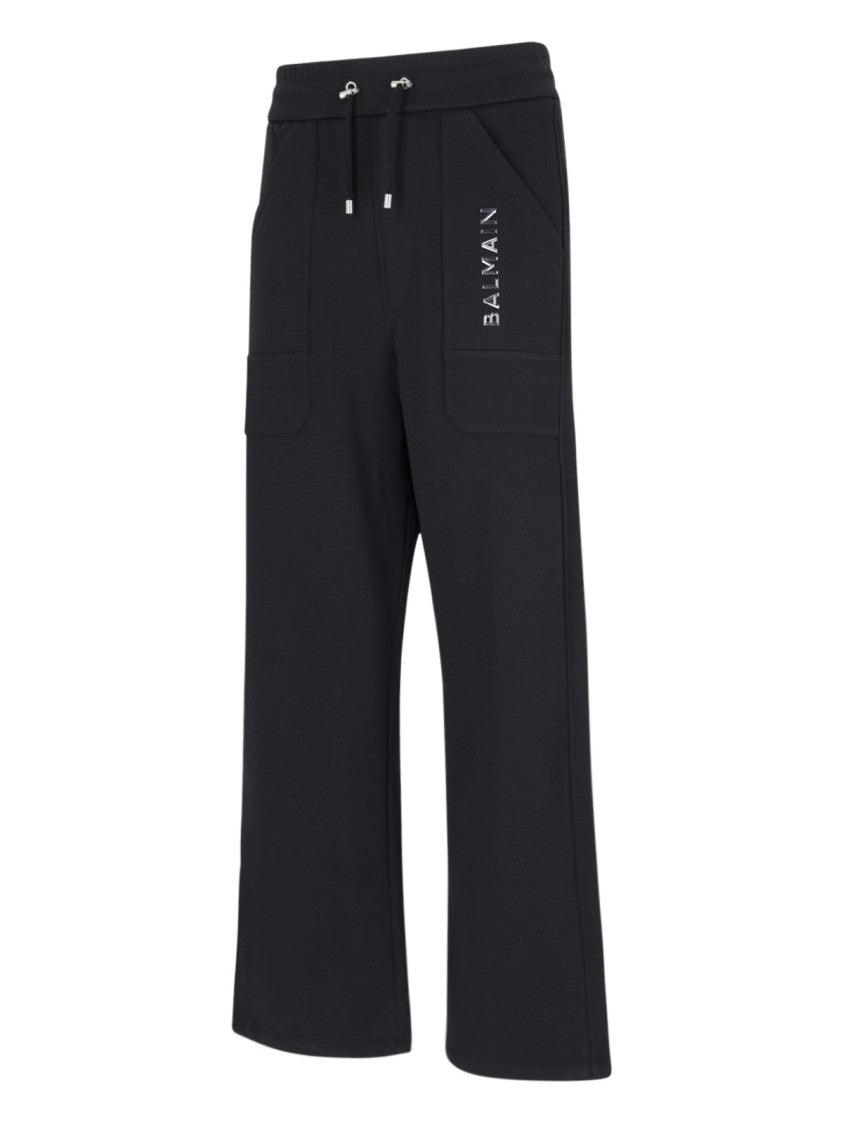 Balmain Logo Tracksuit Bottoms – Black