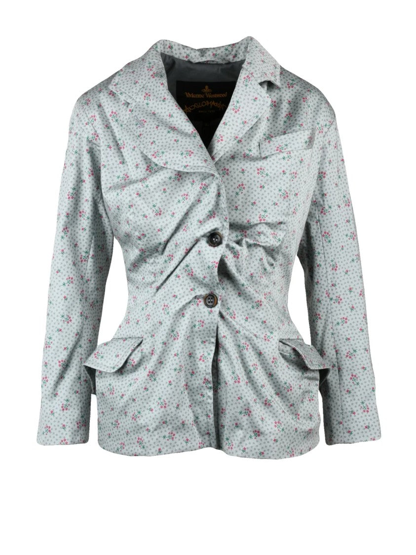 Vivienne Westwood Anglomania Structured Jacket With Ruched Detailing And Floral Pattern