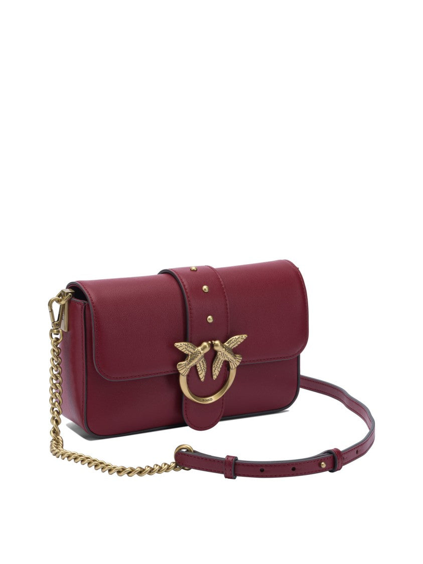 Pinko Red Leather Shoulder Bag