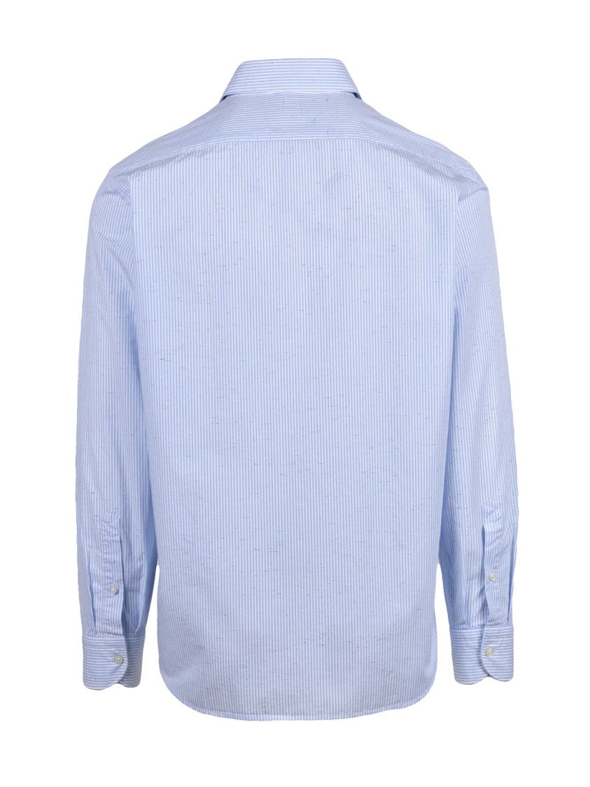 Ghirardelli Light Blue Striped Cotton Shirt