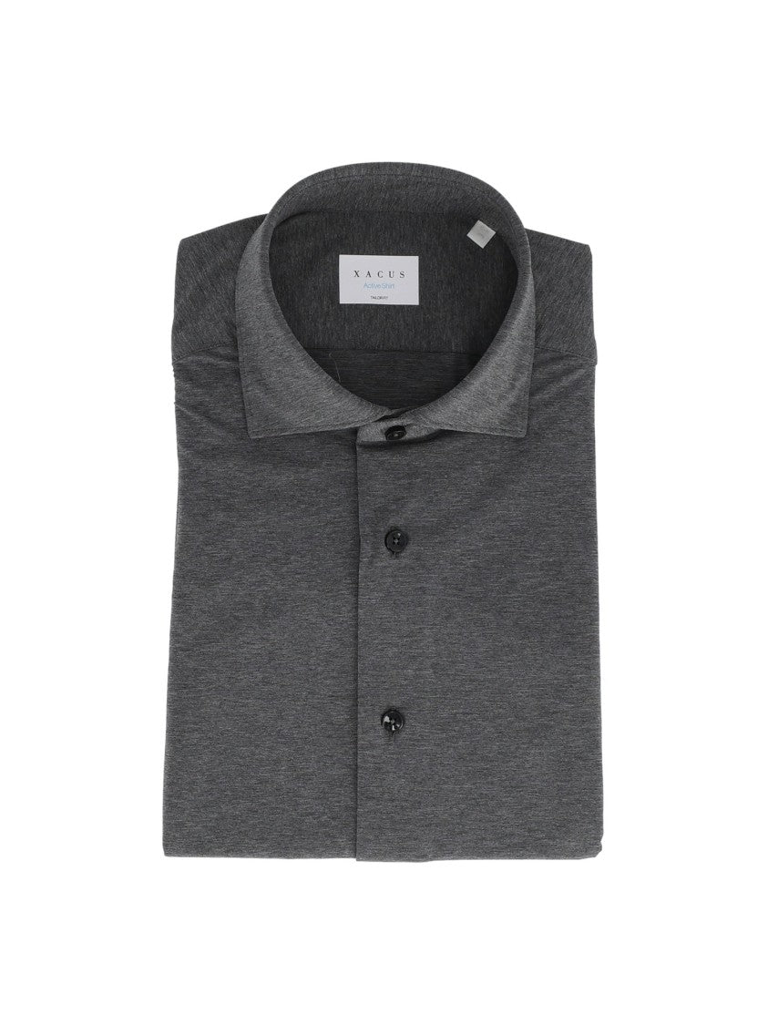 Xacus Dark Grey Tailored Button-Up Shirt