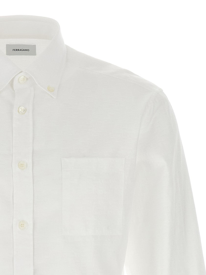 Ferragamo 'Gancini' Jacquard Shirt