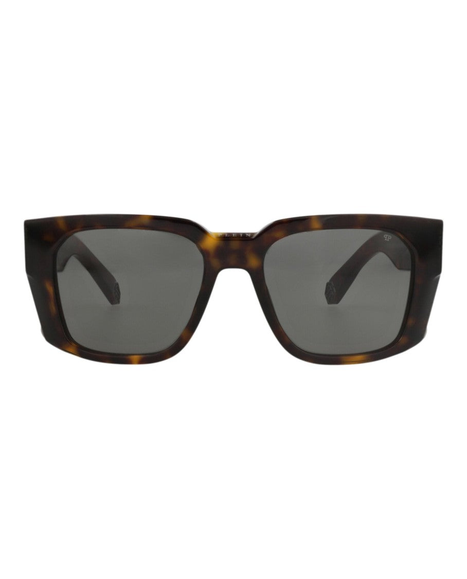 Philipp Plein Bold Square-Frame Tortoiseshell Acetate Sunglasses