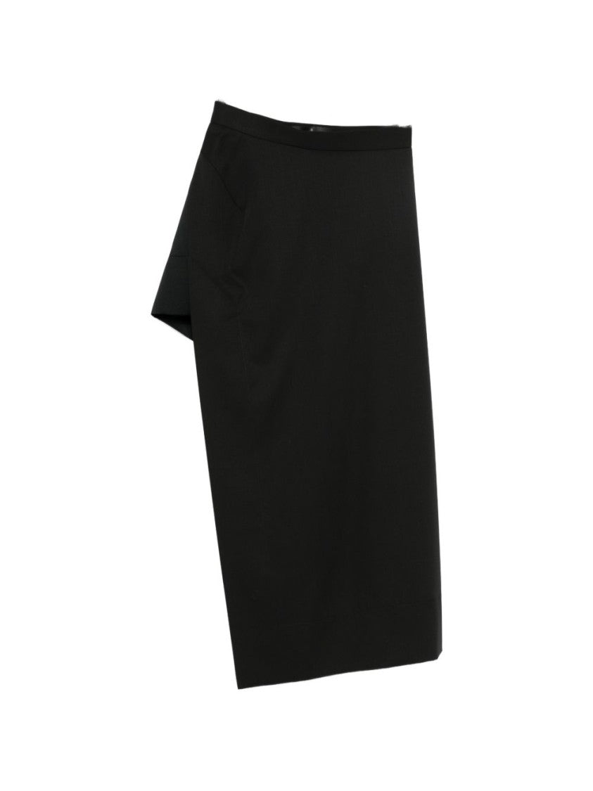 Vivienne Westwood Asymmetrical Black Midi Skirt With Layered Design And Chain Detail