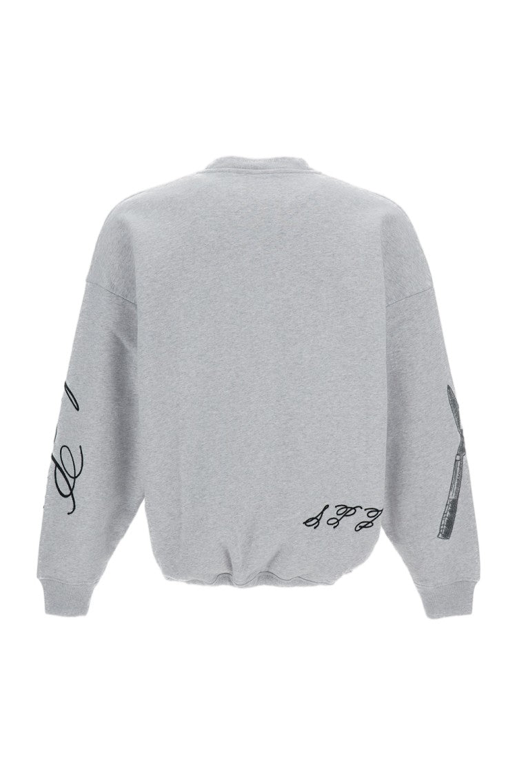 Jacquemus Oversized Crew Neck Sweatshirt With All-Over Embroidery