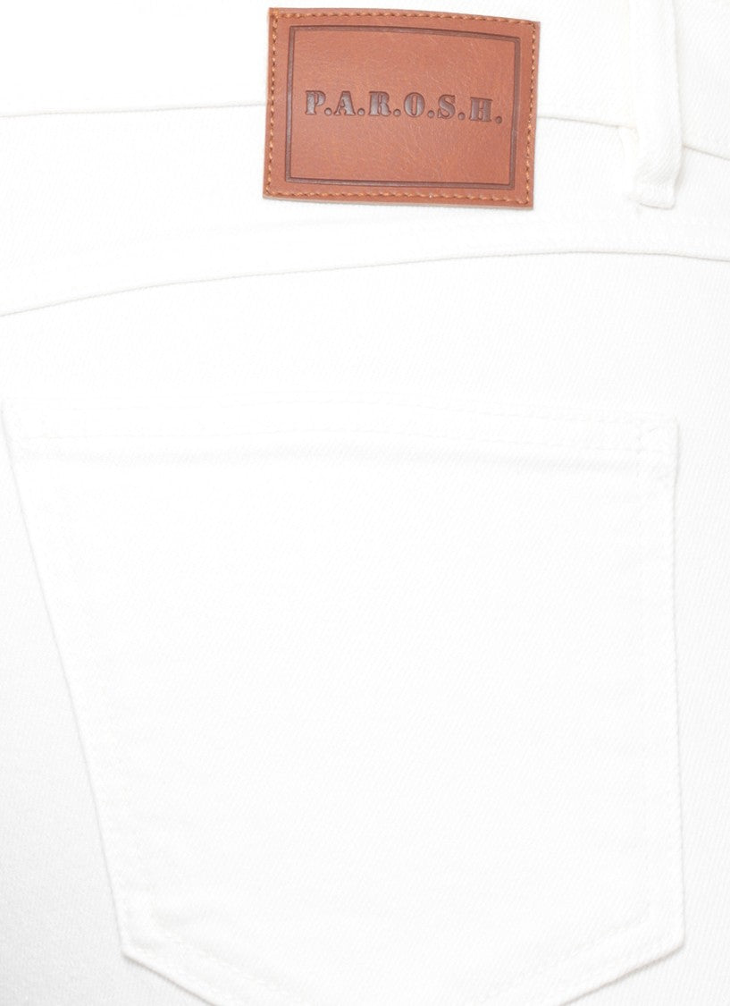Parosh Ivory Cuoricini Cotton Jeans