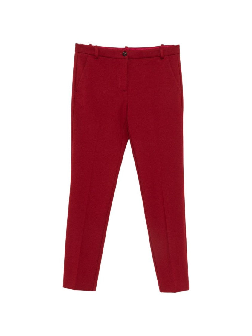 Pinko Red Tapered Refined Detail Slim Tailored Pants