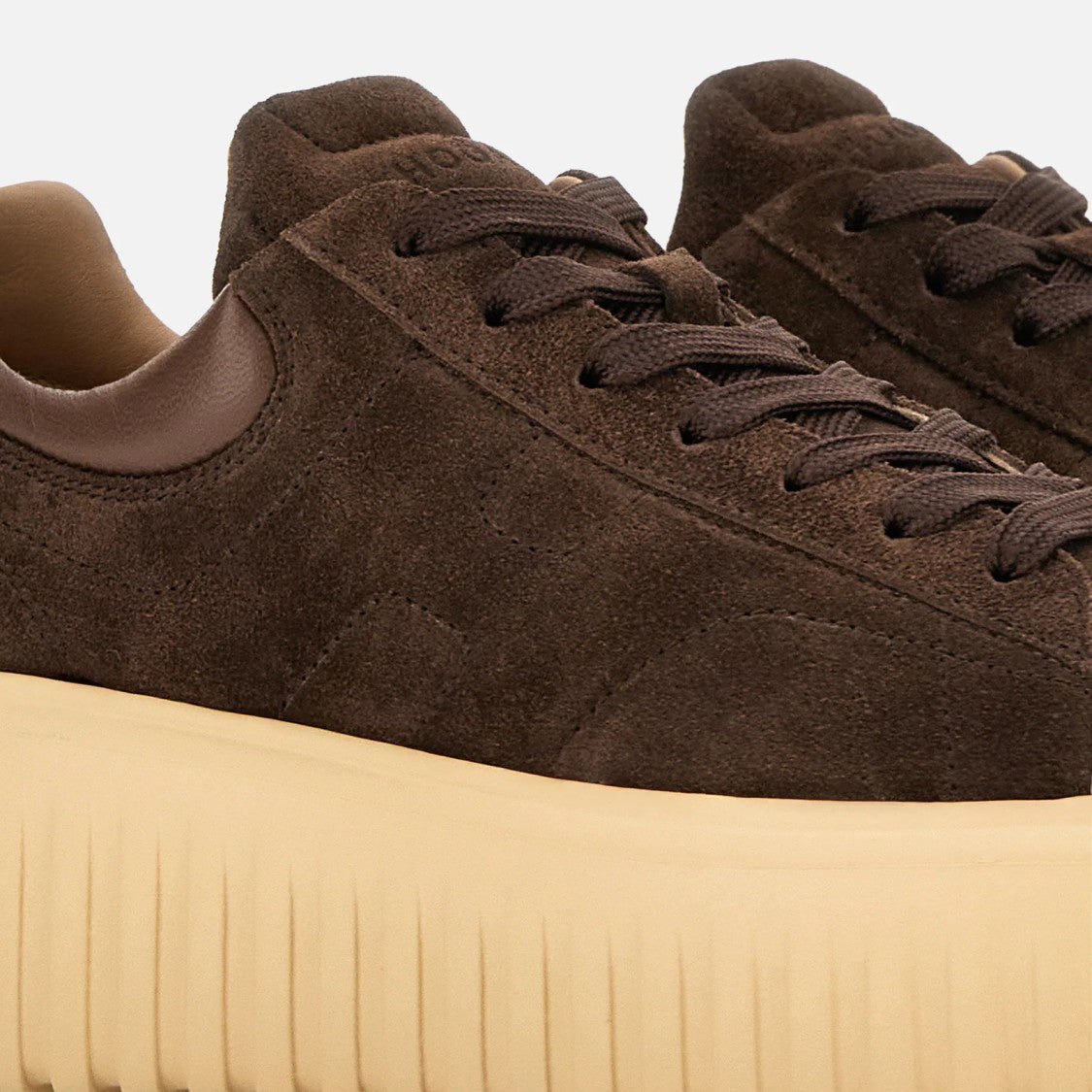 Hogan H-Stripes H Hogan Sneakers In Brown Calfskin
