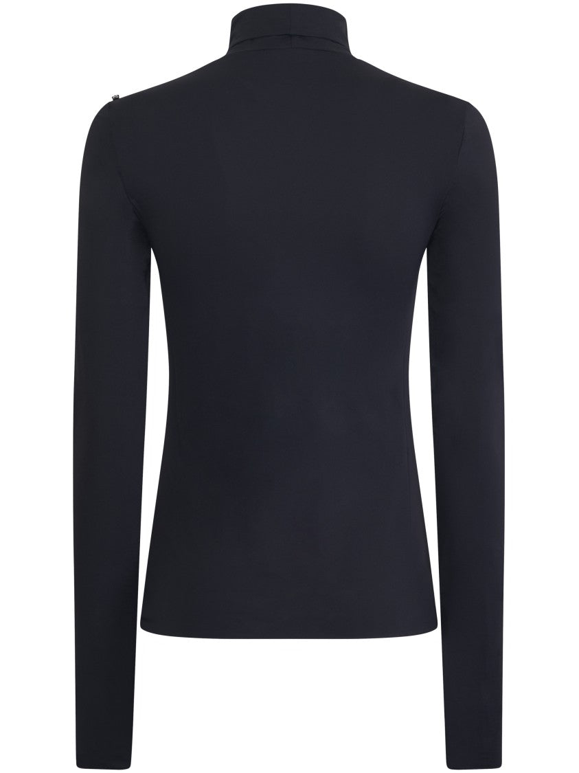 Max Mara Form-Fitting Black Sweater With Smooth Texture