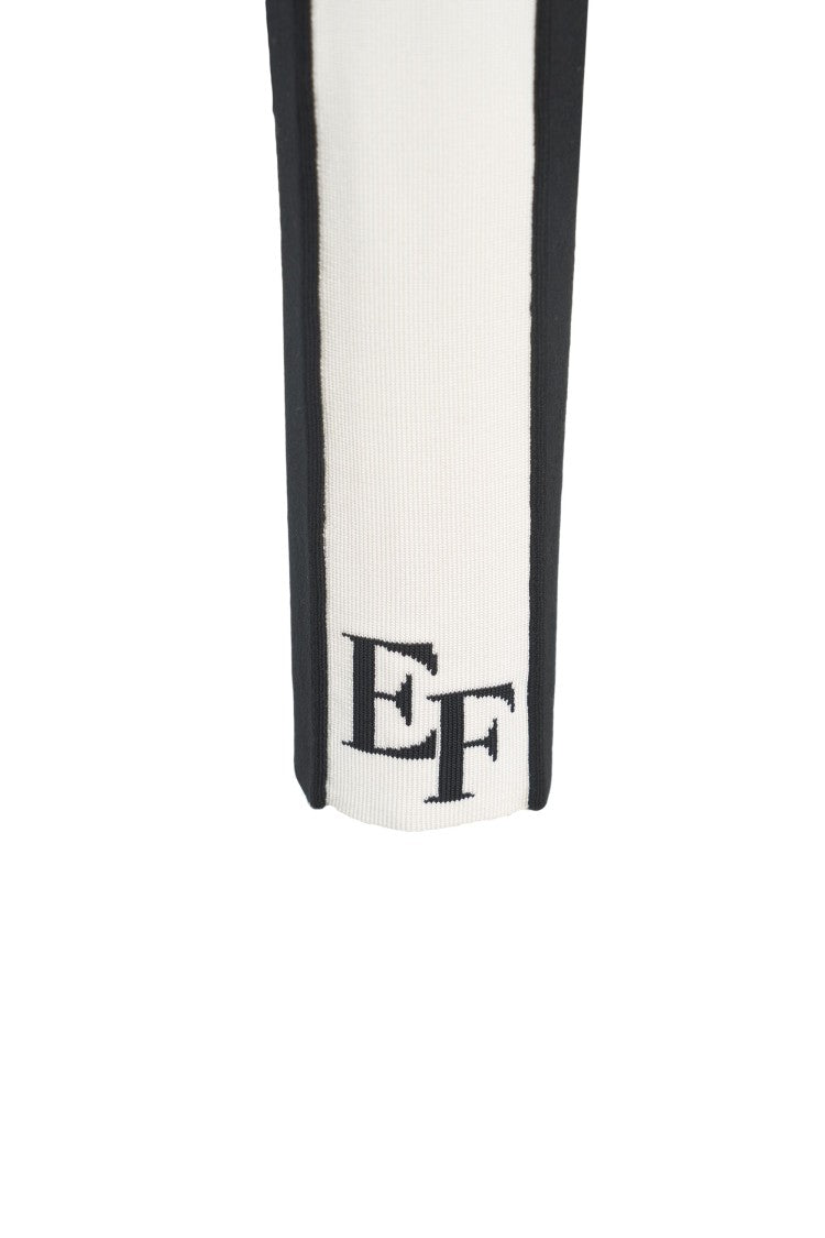 Elisabetta Franchi Ribbed Long-Sleeved Top With Logo Detail