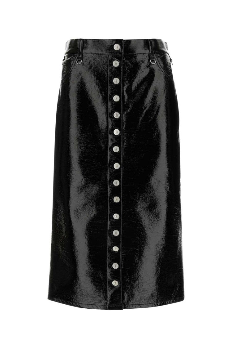 Courrèges Black Vinyl Skirt