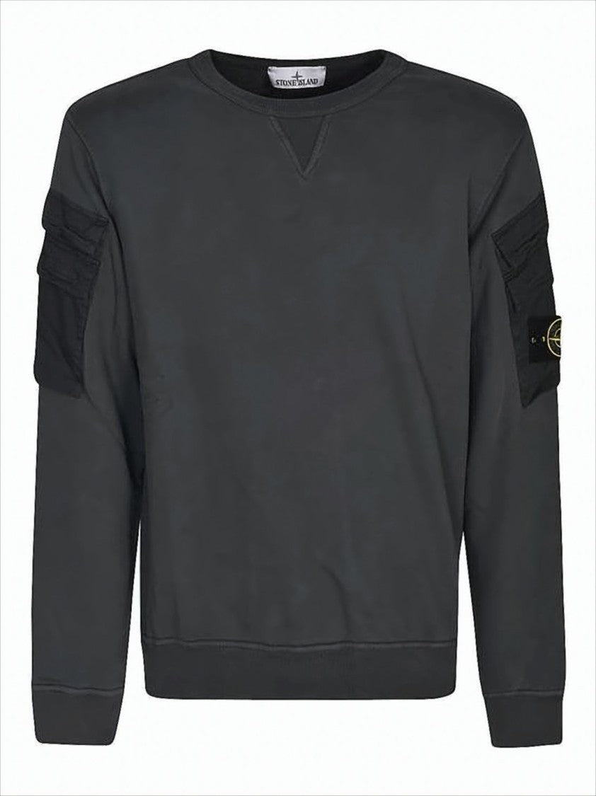 Stone Island Relaxed Fit Long-Sleeve Sweatshirt With Compass Logo Patches