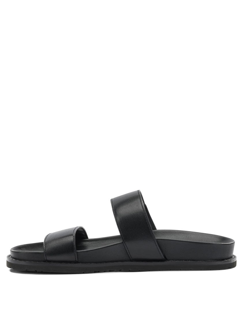 Tory Burch Flat Black Leather Sandals