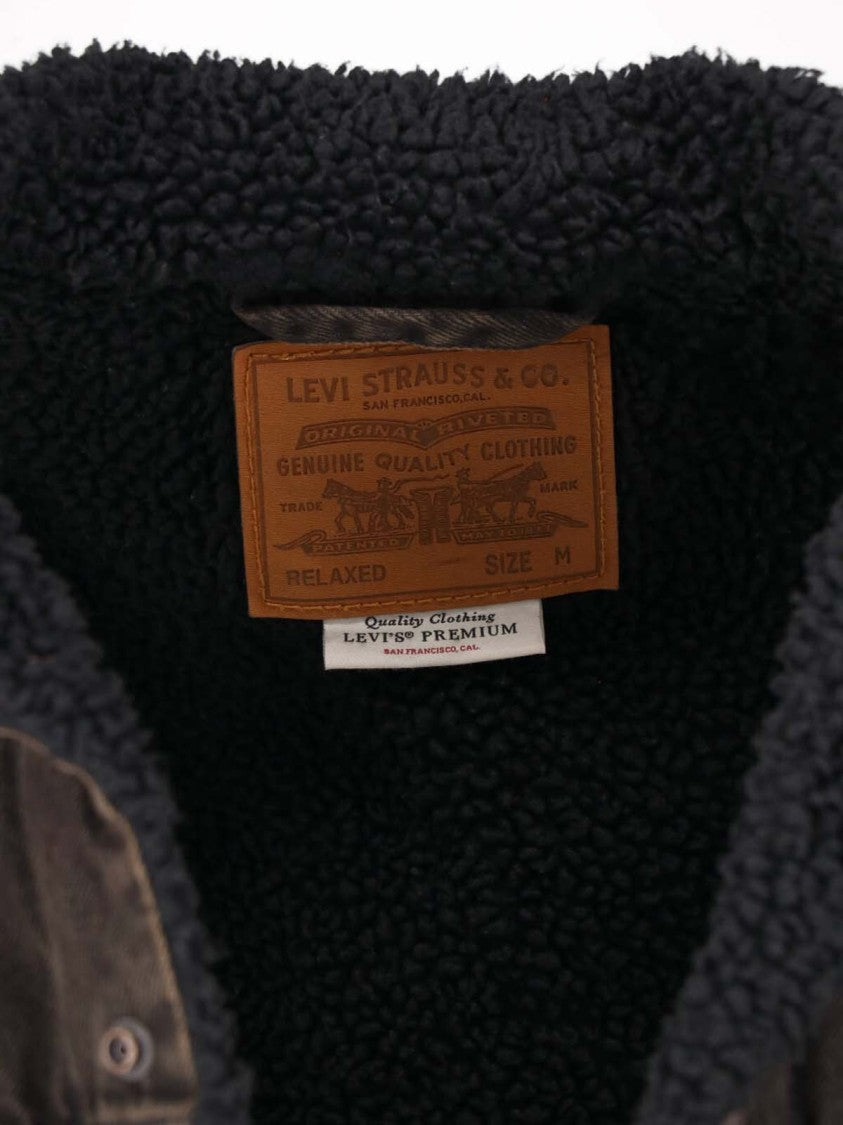 Levi's Strauss Brown Cotton Denim Faux Shearling Sherpa Jacket