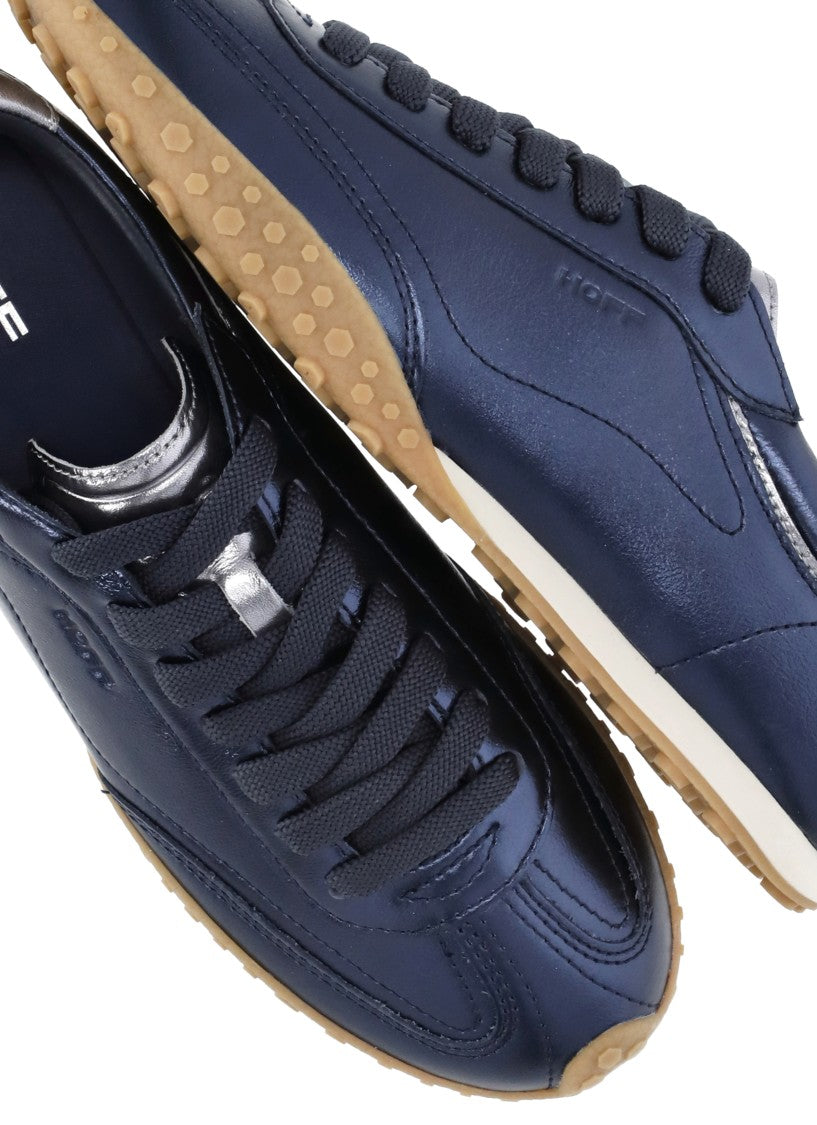 Hoff Metallic Blue Silver Accents Textured Sole Sneakers