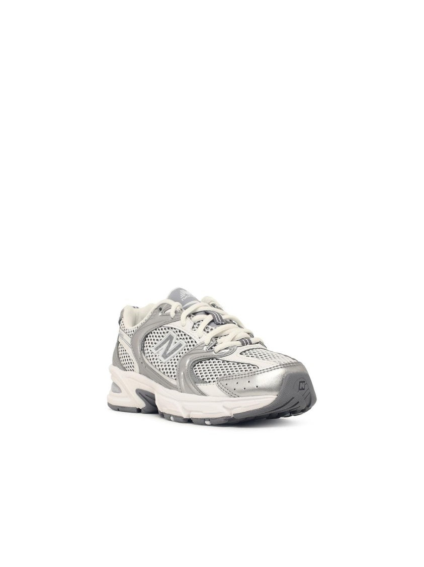 New Balance Breathable Grey Mesh Sneakers With Polyurethane Accents