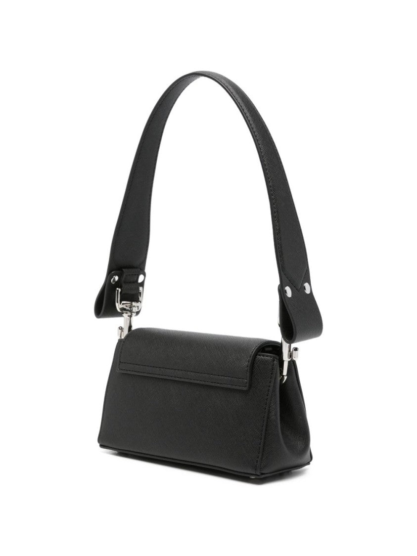 Vivienne Westwood Structured Handbag With Flap Closure And Silver-Tone Emblem