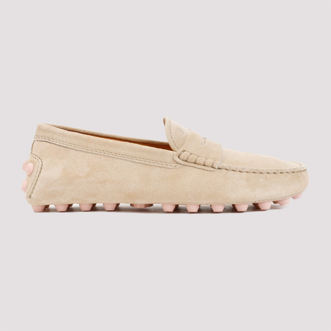Tod's Natural Beige Suede Leather Loafers