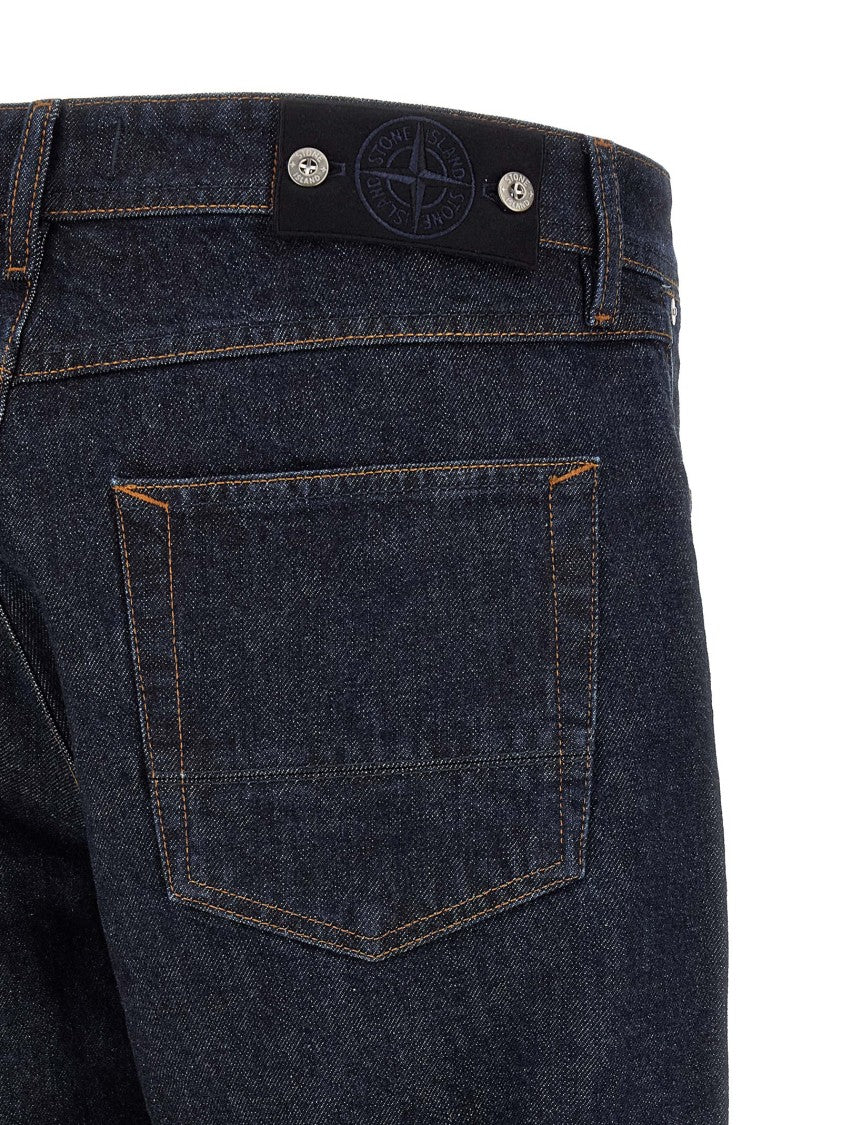 Stone Island Indigo Cotton Denim Jeans