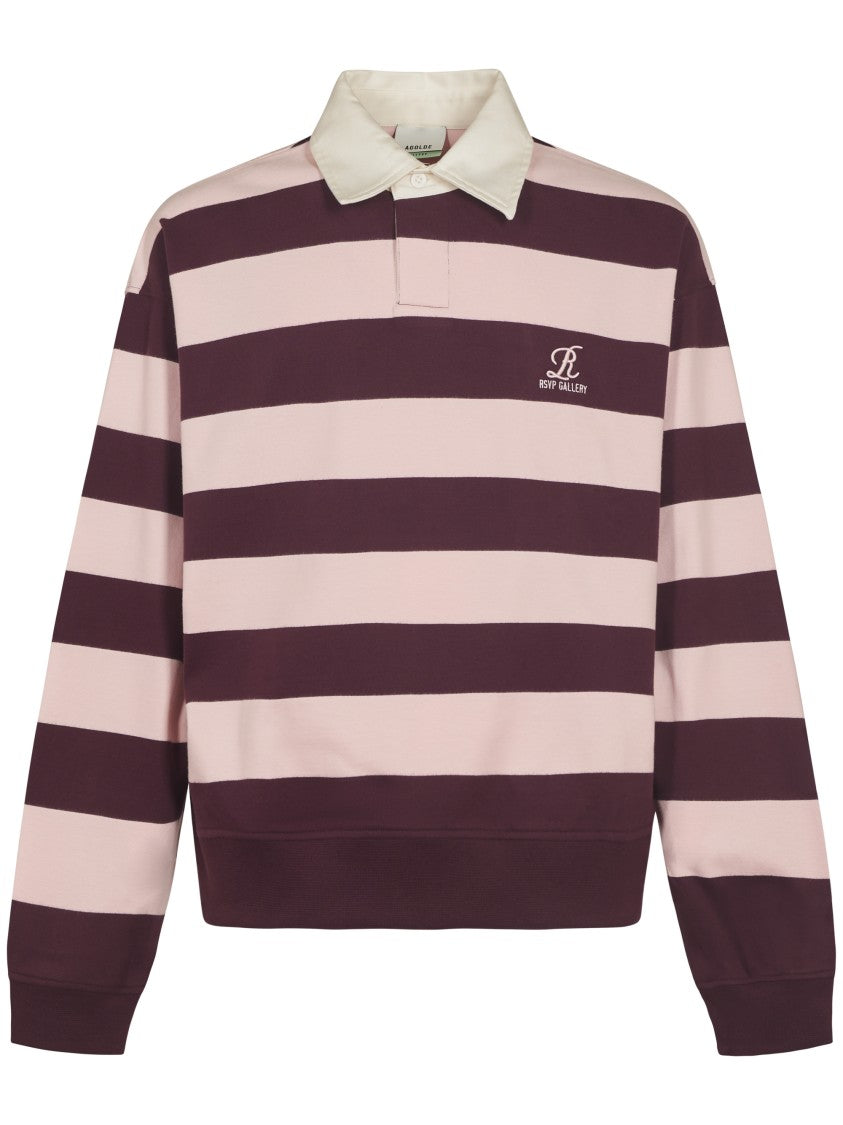 Agolde Long-Sleeved Polo With Striped Pattern