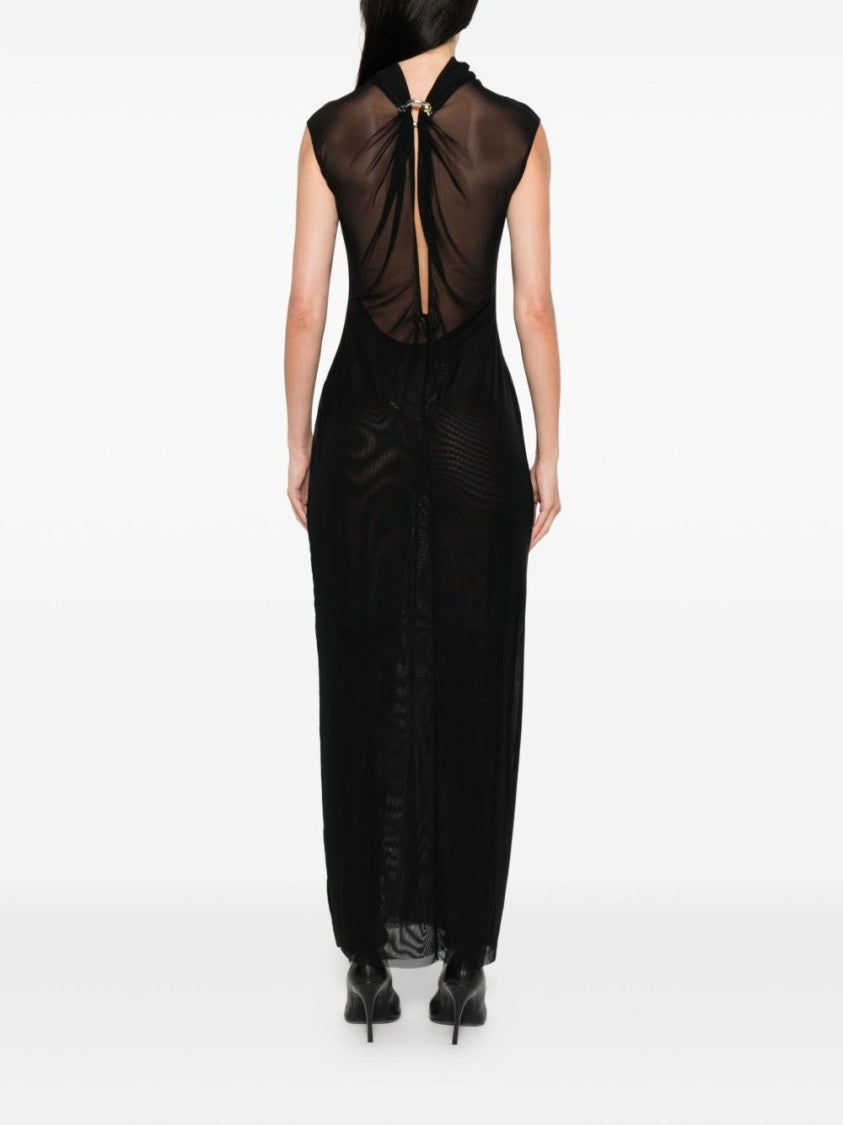 Jean Paul Gaultier Black Sleeveless Semi-Sheer Evening Dress