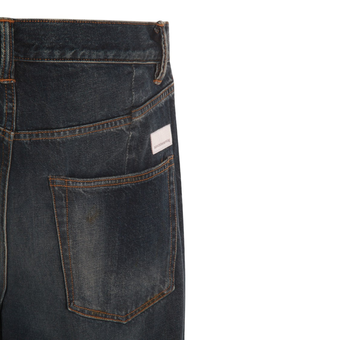Nine In The Morning Straight-Leg Blue Jeans With Distressed Details
