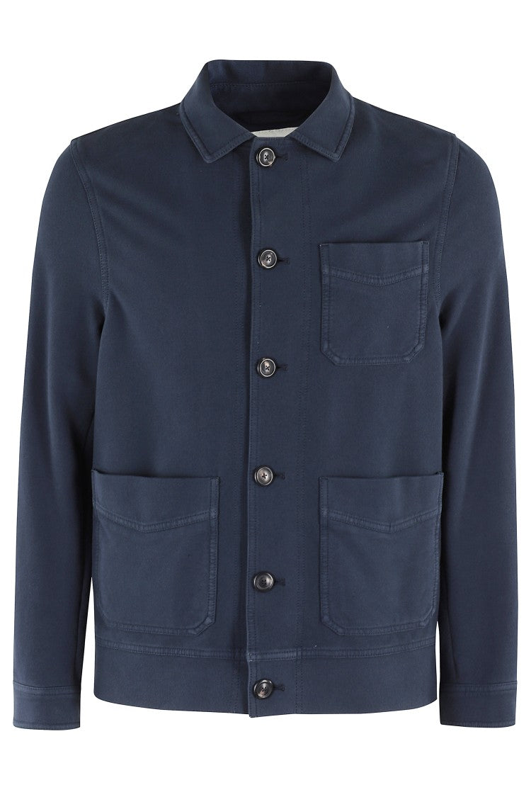 Circolo 1901 Cotton Fleece Overshirt With Pointed Collar