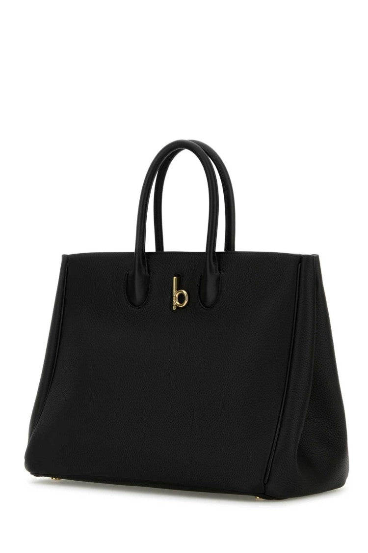 Burberry Black Leather Medium Rocking Horse Handbag