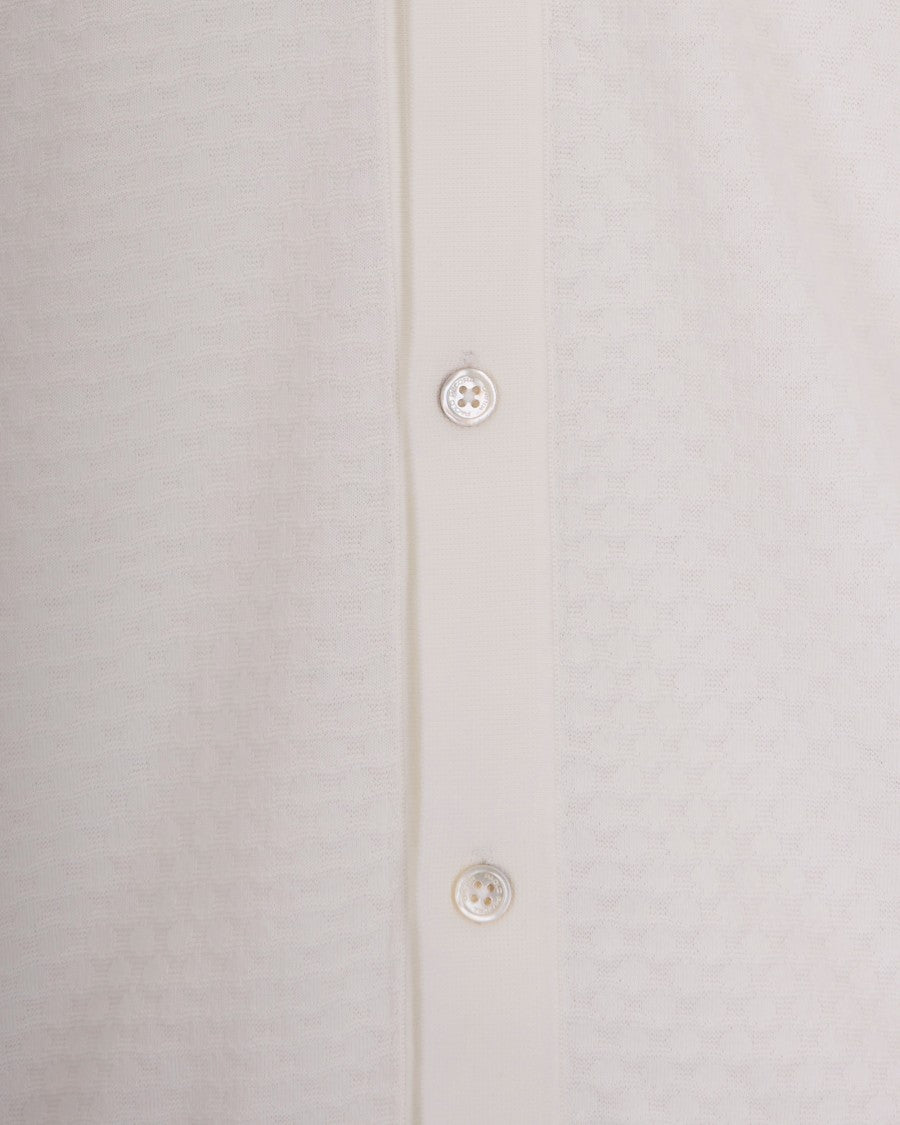 Paolo Pecora White Knit Polo Shirt