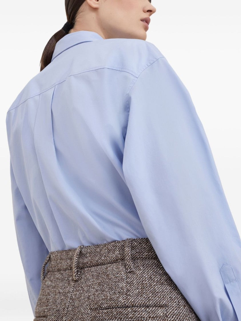 Brunello Cucinelli High-Waisted Houndstooth Midi Skirt