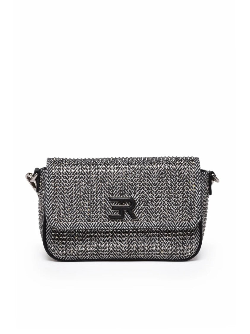 Ermanno Firenze Verly Rhinestone-Embellished Shoulder Bag With Clip Closure