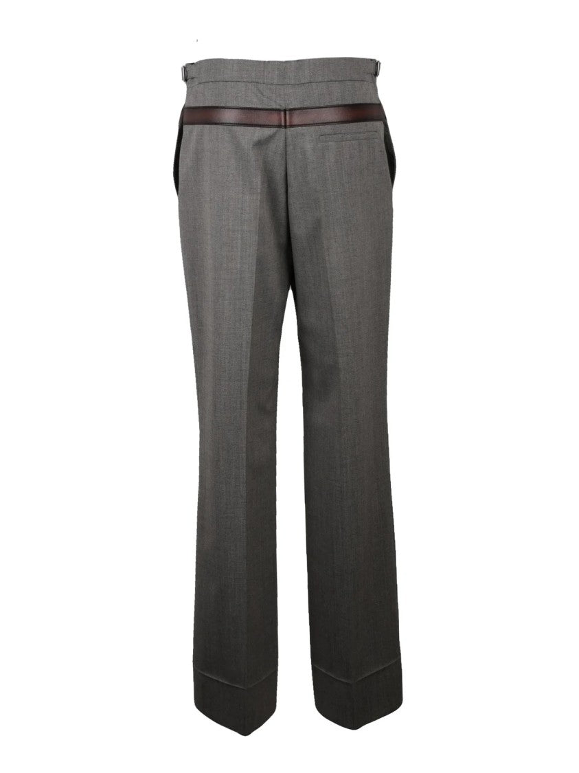 Prada Tailored Grey Trousers With Subtle Crease