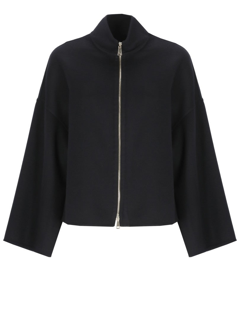 Fabiana Filippi Blue Virgin Wool Zip Jacket