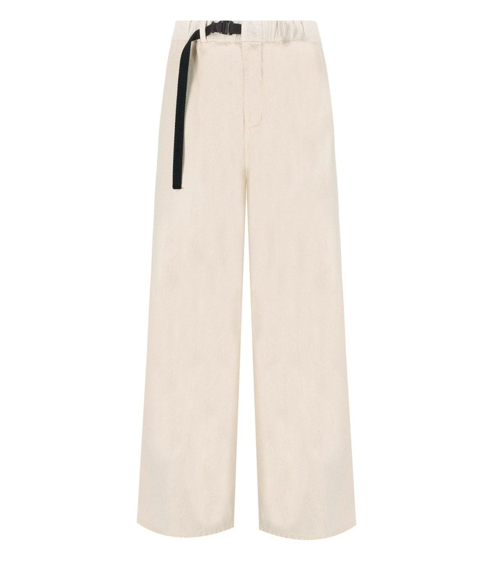 White Sand Carol Cream Ribbed Pants