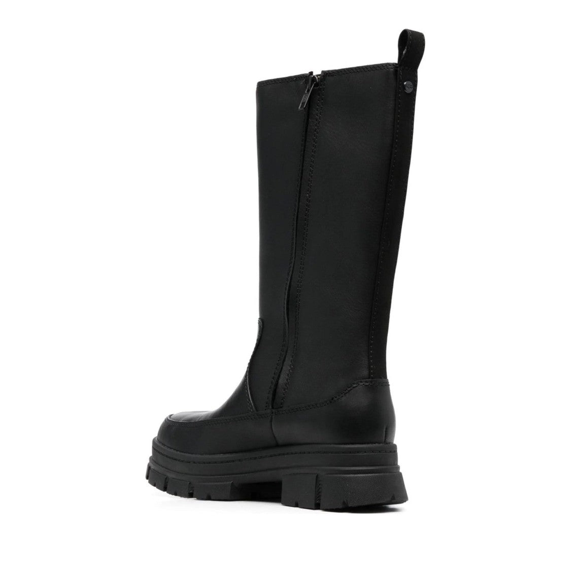 Ugg Ashton High Black Tall Elastic Side Panel Leather Chelsea Boots