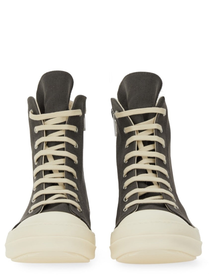 Drkshdw By Rick Owens High-Top Cotton Sneakers