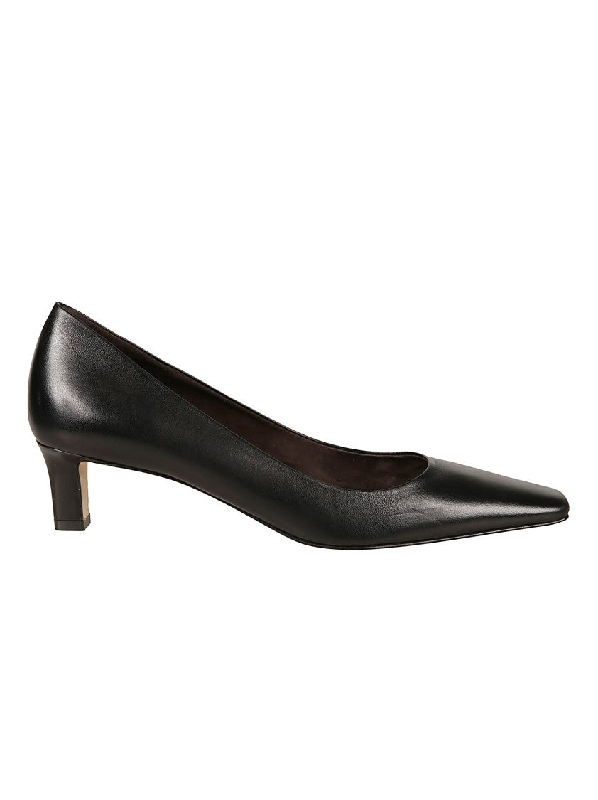 The Row Pointed-Toe Black Pump With Low Slender Heel