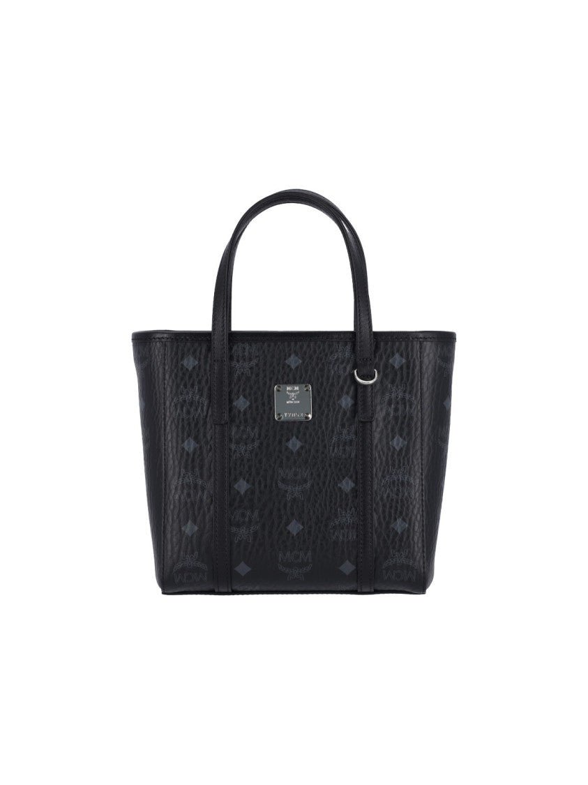 Mcm Structured Shoulder Bag With Textured Finish