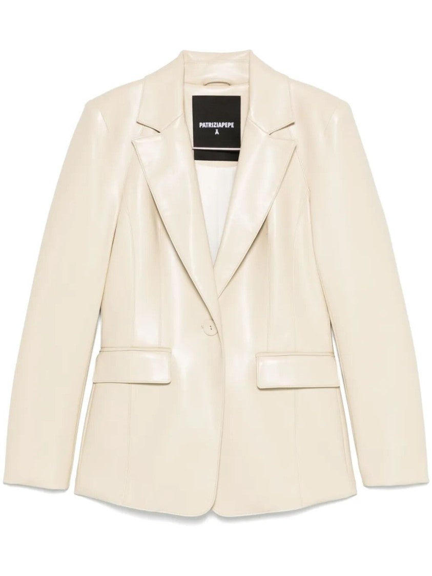 Patrizia Pepe Structured Tailored Jacket With Glossy Finish