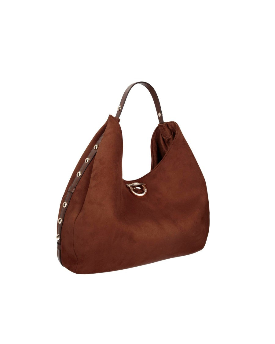 Liu Jo Tobacco Studded Microfiber Hobo Bag