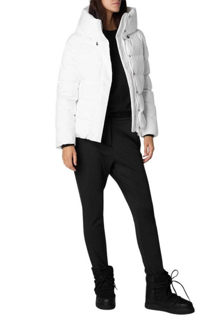 Save The Duck White Short Hooded Recycled Polyester Puffer Jacket